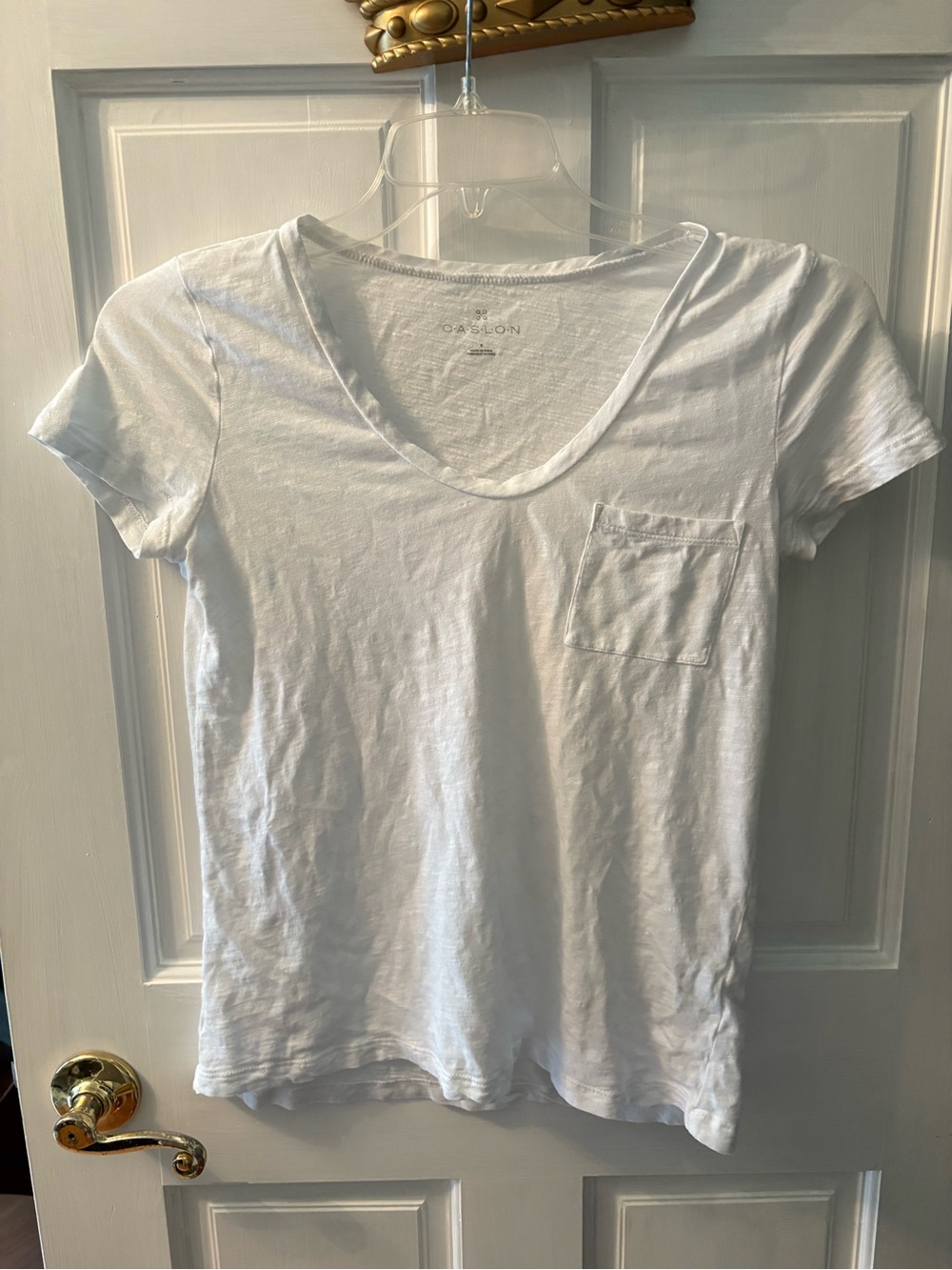 Caslon White V-Neck Pocket Tee